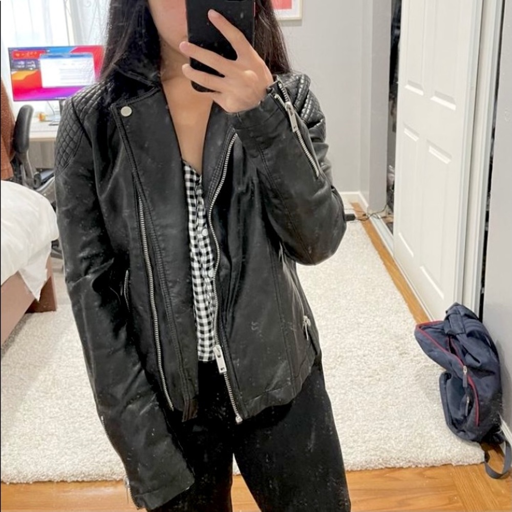 Leather motor jacket